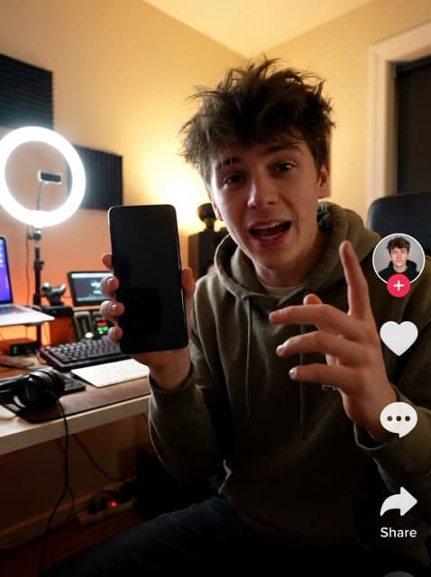 POV of a tiktok influencer in action